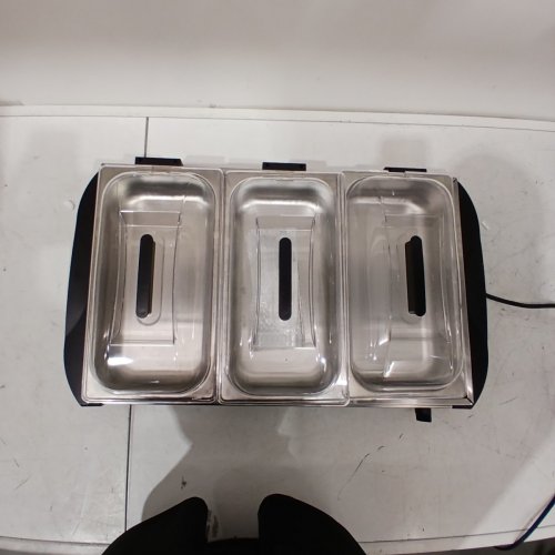 PROCTOR SILEX ADJUSTABLE HEAT BUFFET SERVER & FOOD WARMER WITH 3 OVEN-SAFE DISHES - 2.5QT /EACH - STAINLESS STEEL (MODEL: 34300RG) image 4