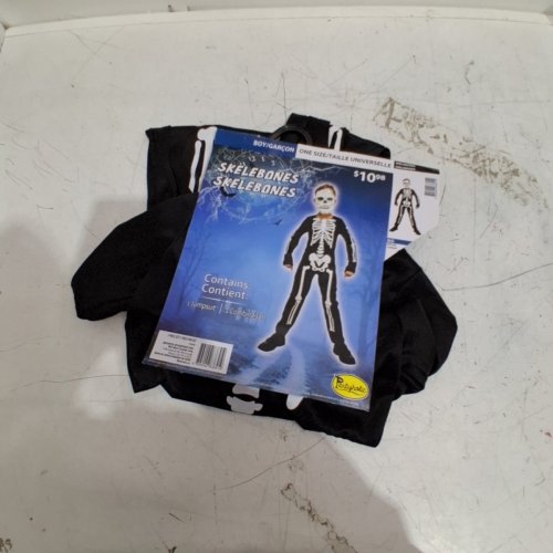 BOYS PARTYHOLIC SKELEBONES COSTUME JUMPSUIT - ONE SIZE - BLACK / WHITE image 2