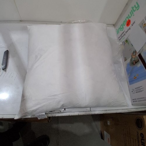 RH SQUARE PILLOW INSERT - 100% COTTON SHELL - 95" WATERFOWL FEATHER, 5% DOWN - 22" X 22" - WHITE image 2