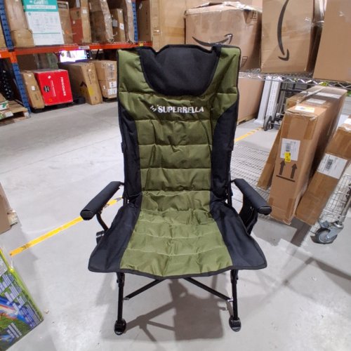 SUPPERELLA MOVABLE BACKREST CAMPING CHAIR WITH CUP HOLDER - 42" X 23" -GREEN image 2