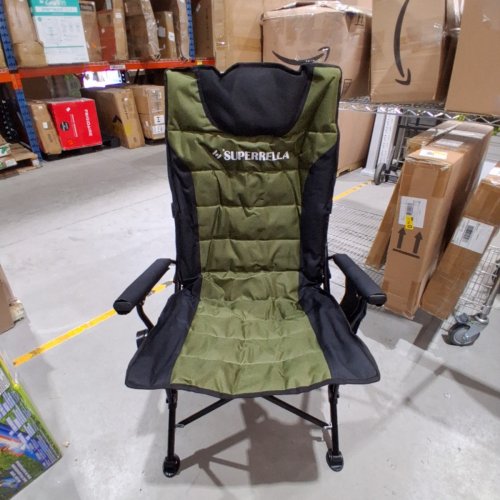 SUPPERELLA MOVABLE BACKREST CAMPING CHAIR WITH CUP HOLDER - 42" X 23" -GREEN image 3