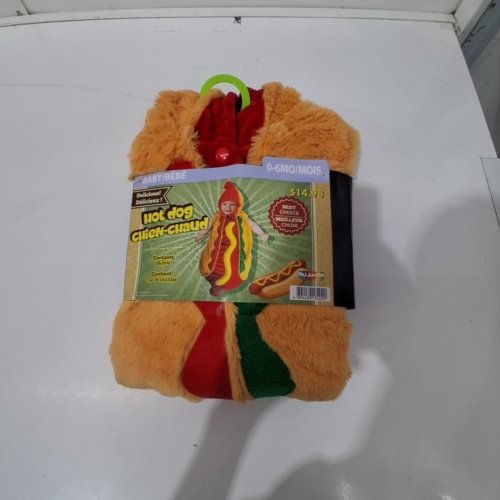 BABY PALAMON ONE-PIECE HOTDOG COSTUME - 0-6 MONTHS - BROWN/RED/GREEN/YELLOW image 2