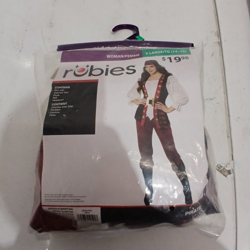 4PC WOMEN'S RUBIE'S PIRATE COSTUME - EXTRA LARGE (14-16) - RED, BLACK AND WHITE image 2