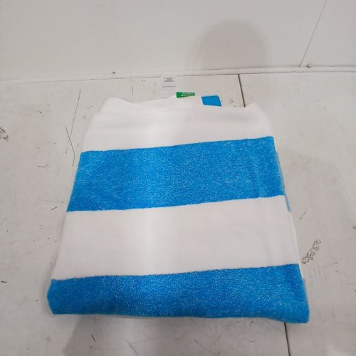UNITED COLORS OF BENETTON BEACH TOWEL - 35" X 63" - LIGHT BLUE/WHITE (MODEL: 2040372) image 2