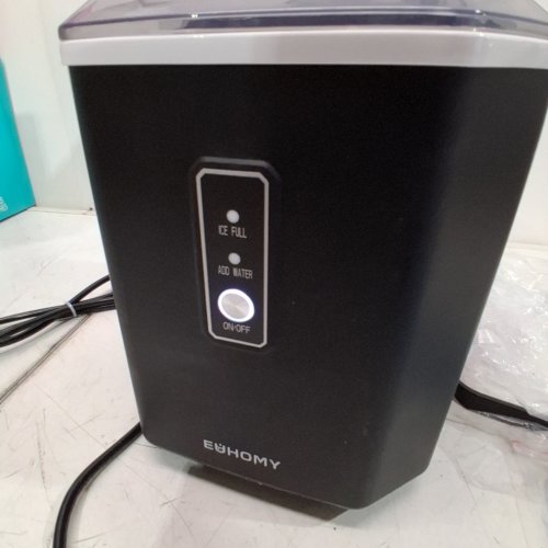 EUHOMY COUNTERTOP ICE MAKER MACHINE WITH HANDLE BASKET AND SCOOP -1.2L - MAKES 26LB/DAY - BLACK (MODEL: IM011-BBL-CAEH) image 2