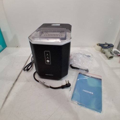 EUHOMY COUNTERTOP ICE MAKER MACHINE WITH HANDLE BASKET AND SCOOP -1.2L - MAKES 26LB/DAY - BLACK (MODEL: IM011-BBL-CAEH) image 3
