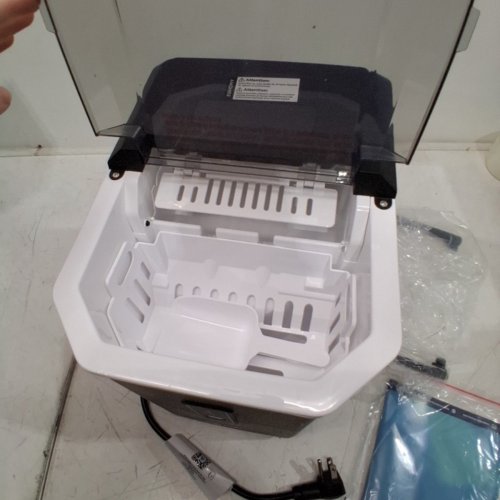 EUHOMY COUNTERTOP ICE MAKER MACHINE WITH HANDLE BASKET AND SCOOP -1.2L - MAKES 26LB/DAY - BLACK (MODEL: IM011-BBL-CAEH) image 4