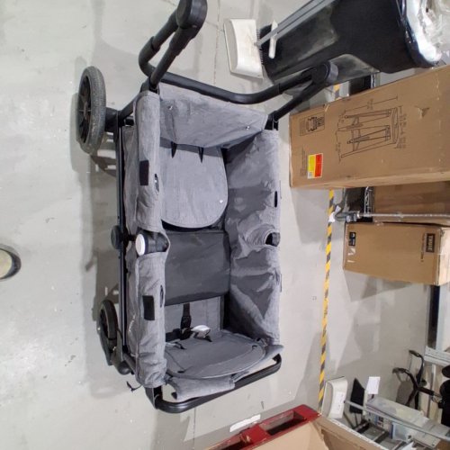 COSTWAY BABYJOY 4-IN-1 FOLDABLE 4 SEATER PUSH-PULL TODDLER WAGON STROLLER WITH REMOVABLE CANOPY - 18" X 41" X 42" - GREY (MODEL:BC10311GR) image 2