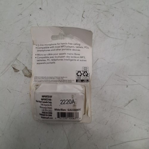 WIRED EARPHONES WITH MICROPHONE - WHITE (ITEM: GLA22AAH05C) image 3