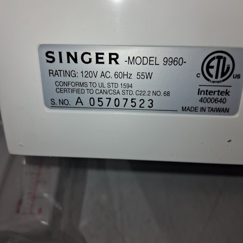 SINGER 9960 QUANTUM STYLIST 600-STITCH COMPUTERIZED SEWING MACHINE (MODEL: 9960) image 8