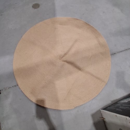ROUND WOVEN RUG - 4FT - BEIGE image 2