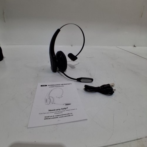 NECODE BLUETOOTH WIRELESS MONO OVER EAR COMPUTER HEADSET WITH MICROPHONE AND BUILT IN CALL CONTROL - BLACK (MODEL: A19) image 3