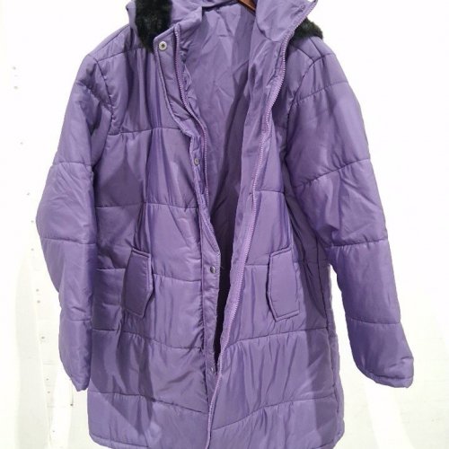 WOMEN'S HOODED PUFFER COAT - 3XL - PURPLE image 2