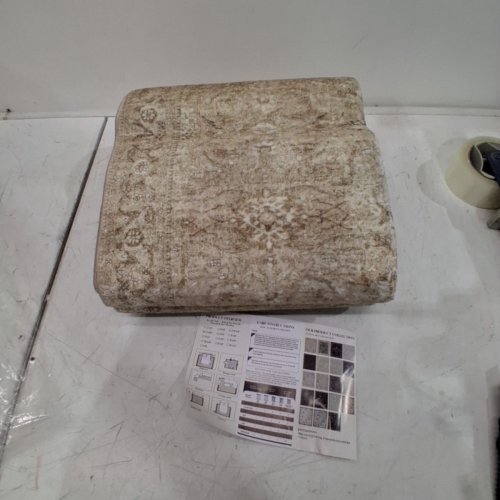 MACHINE WASHABLE NON SLIP KITCHEN RUNNER RUG- 2FT X 10FT - BROWN\BEIGE image 3