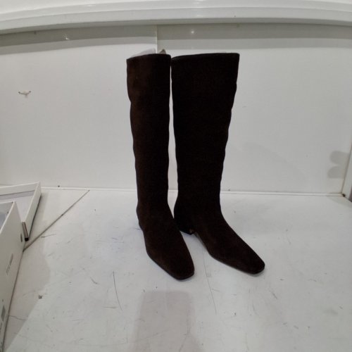 WOMEN'S STEVE MADDEN DANTELLE SQUARE-TOE KNEE HIGH BOOTS - SIZE 6.5 - BROWN SUEDE image 3