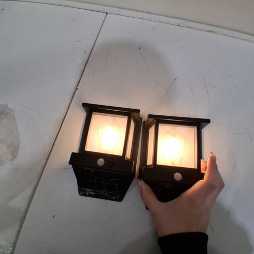 2PK OUTDOOR SOLAR WALL LIGHTS - BLACK image 2