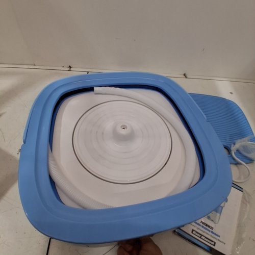 PURE CLEAN PORTABLE COLLAPSIBLE WASHING MACHINE, 15.74" X 9" X 15.74" - WHITE/BLUE (MODEL: PUCWM33) image 2