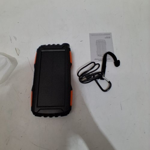 SOLAR-IN PORTABLE SOLAR POWER BANK AND FLASHLIGHT- BLACK / ORANGE (MODEL: YD-819) image 3
