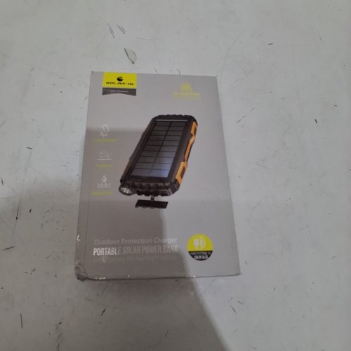 SOLAR-IN PORTABLE SOLAR POWER BANK AND FLASHLIGHT- BLACK / ORANGE (MODEL: YD-819) image 4