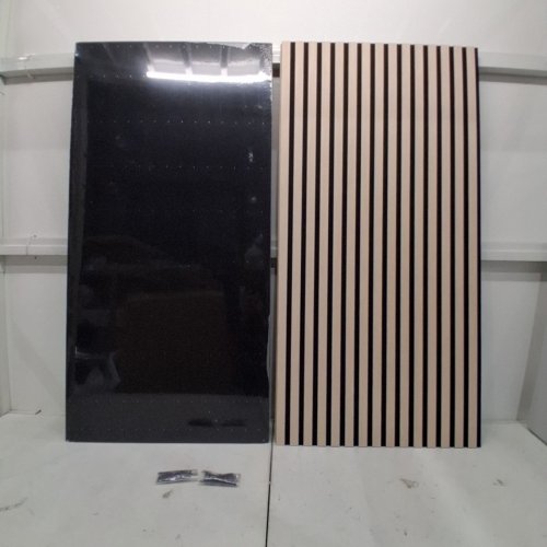 4PK TONOR ACOUSTIC WALL PANELS WITH SELF-ADHESIVE - 47.2" X 23.6" X 0.72" - BLACK AND NATURAL WOOD (MODEL: 25070.02BW.V1) image 2