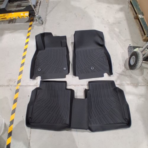3PC CAR RUBBER FLOOR MATS - BLACK image 2