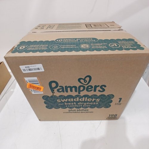 198PK PAMPERS SWADDLERS DISPOSABLE BABY DIAPERS - SIZE 1 (8-14LB) image 2