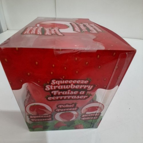 SQUISHY STRAWBERRY SQUEEZE TOY, FIGET SENSORY TOY - 5" - RED image 3
