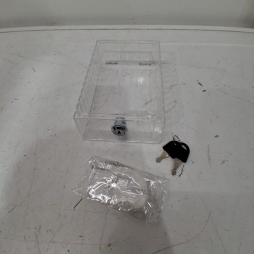 UNIVERSAL HARD ACRYLIC THERMOSTAT LOCK BOX WITH KEY - CLEAR image 2