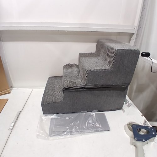 EHEYCIGA 5-STEP DOG STAIRS - 22.5" X 30" X 15" - GREY image 2