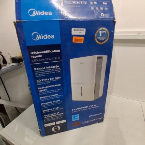 MIDEA ENERGY STAR DEHUMIDIFIER WITH PUMP - WIFI - SMART VOICE COMPATIBLE - 4,500 SQ.FT COVERAGE - WHITE (MODEL: MAD50P1AWS-A) image 5