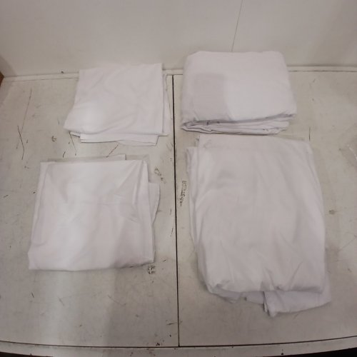 4PC UNBRANDED HOTEL QUALITY PILLOW CASE AND FLAT SHEET BEDDING SET - INCLUDES 2 PILLOW CASES AND 2 FLAT SHEETS - KING - WHITE image 3