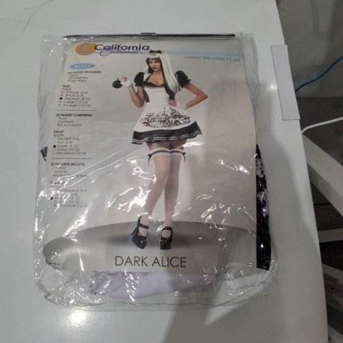 3PC WOMEN'S CALIFORNIA COSTUME DARK ALICE COSTUME - MEDIUM - BLACK/WHITE image 3