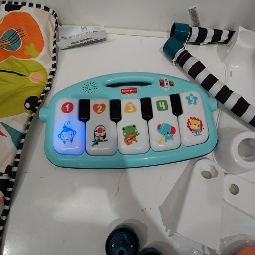 FISHER-PRICE GLOW AND GROW KICK & PLAY PIANO PLAYMAT - BLUE - (MODEL: HWD95) image 2