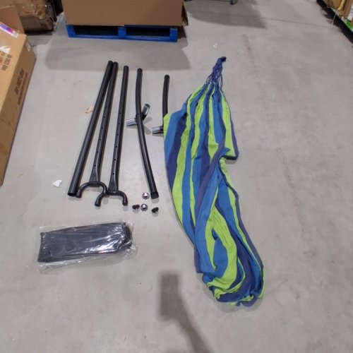 FDW PORTABLE HAMMOCK WITH STAND - 9FT - BLUE/GREEN (MODEL:HK-TM32-BLUE) image 2