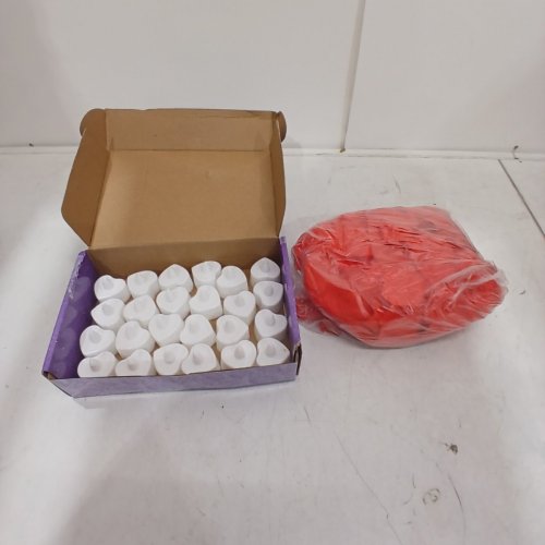 24PK HEART SHAPED FLAMELESS SMOKELESS BATTERY OPERATED TEALIGHT CANDLES - WARM WHITE image 2