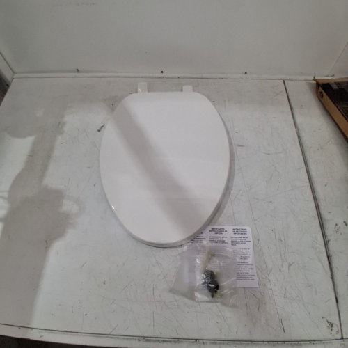 BEMIS ELONGATED PLASTIC TOILET SEAT - 18.61" - WHITE - (MODEL: 170 000) image 2