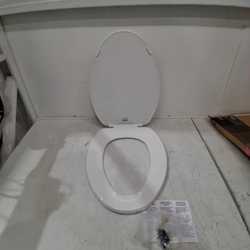 BEMIS ELONGATED PLASTIC TOILET SEAT - 18.61" - WHITE - (MODEL: 170 000) image 3