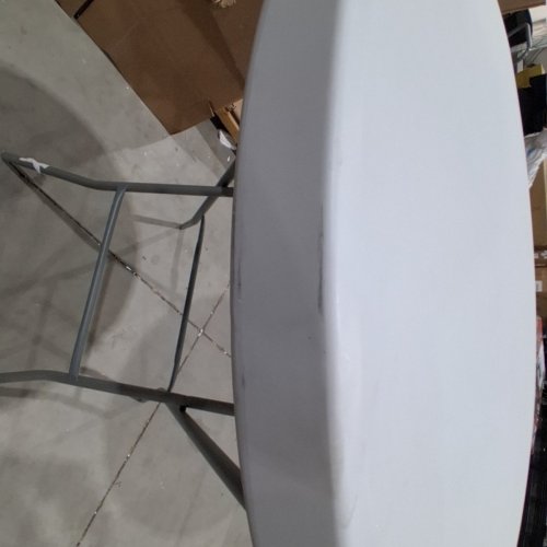 PLASTIC BAR HEIGHT FOLDING ROUND TABLE - 32" - WHITE/GREY image 4
