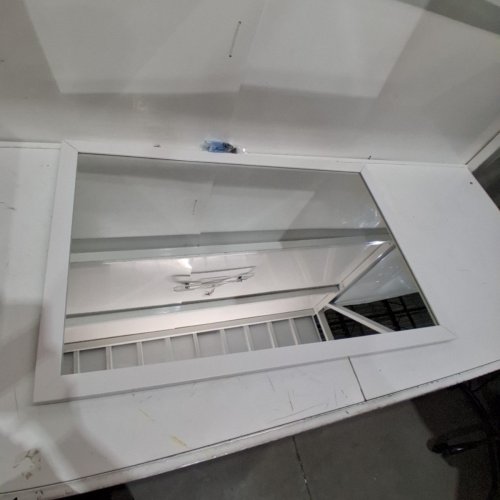 AMAZON BASICS RECTANGLE WALL MIRROR WITH WHITE TRIM - 24" X 36" image 2
