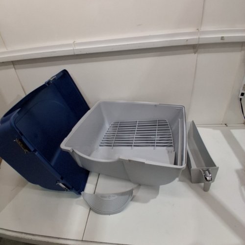 OMEGA PAW ROLL 'N' CLEAN SELF CLEANING LITTERBOX, WHITE & PERAL BLUE (MODEL : PR-RA20-1) image 5