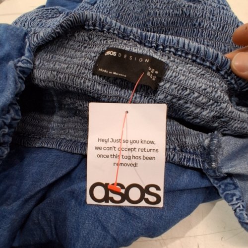 WOMEN'S ASOS DESIGN SOFT DENIM PUFF SLEEVE MAXI DRESS WITH SHIRRING IN MID WASH - SIZE 8 - BLUE (STYLE: 146144053) image 2