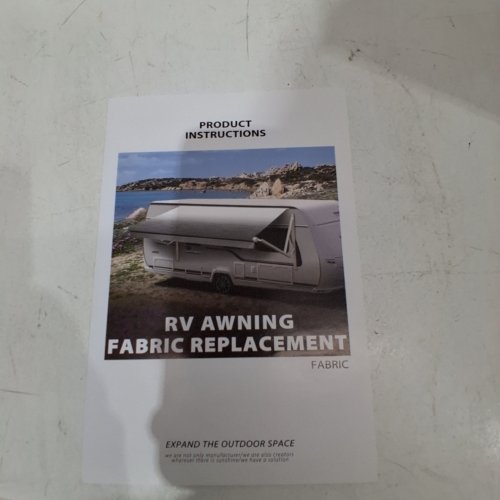 RICHEER WATERPROOF RV AWNING FABRIC REPLACEMENT - 16FT - BLUE / WHITE image 2