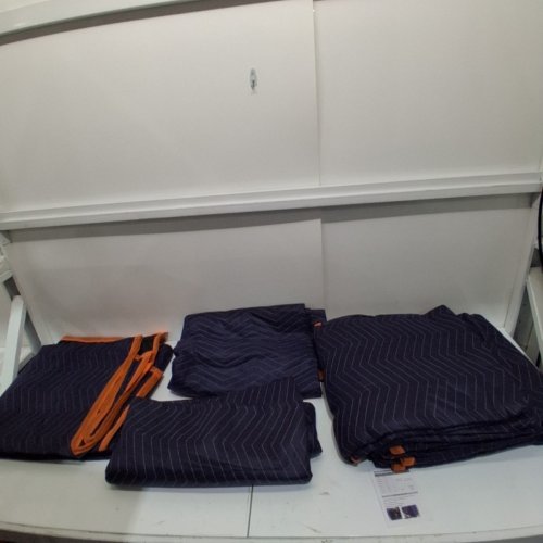 8PK HEAVY DUTY MOVING BLANKETS - 80" X 72" - NON-WOVEN & RECYCLED COTTON PACKING BLANKET - BLUE/ORANGE (MODEL: YB085-35) image 2