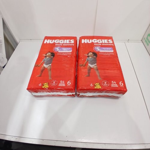 108PK HUGGIES LITTLE MOVERS CURVED CONTOURED STRETCHY ACTIVE FIT BABY DIAPERS- 108 TOTAL - SIZE 6 image 2
