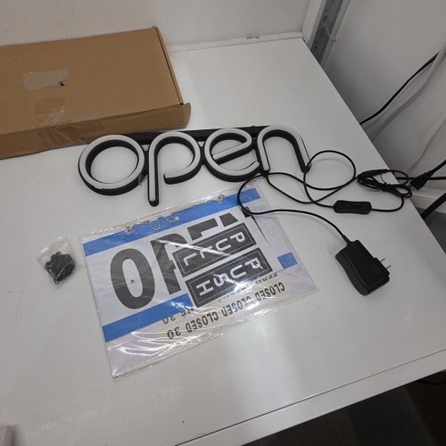 LED NEON OPEN SIGN LIGHT - 17" X 6" - COOL WHITE image 3