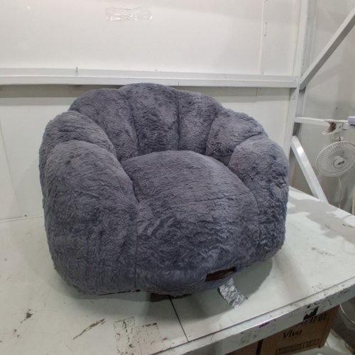 MAXYOYO FAUX FUR BEAN BAG CHAIR - 47" X 33" - DARK GRAY image 3