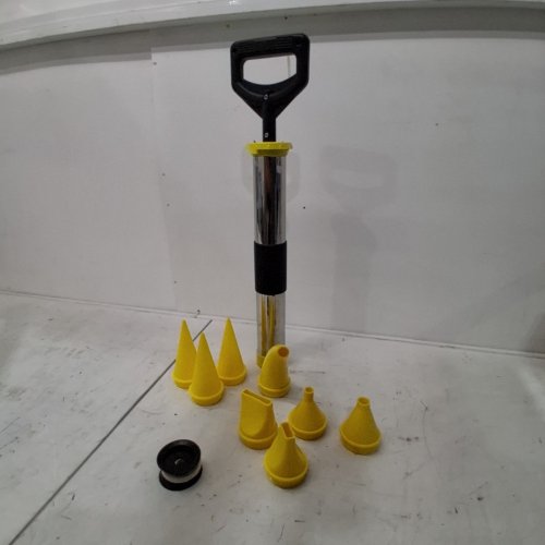 HISUEKIG MORTAR/CEMENT CAULKING GROUT GUN WITH 6 NOZZLE TYPES - 30" - STAINLESS STEEL/BLACK/YELLOW image 3