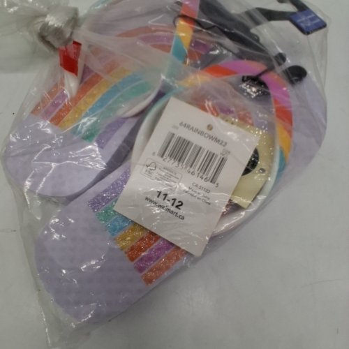 GIRLS GEORGE RAINBOW GLITTER FLIP FLOPS - 11/12 - MULTICOLOUR image 3