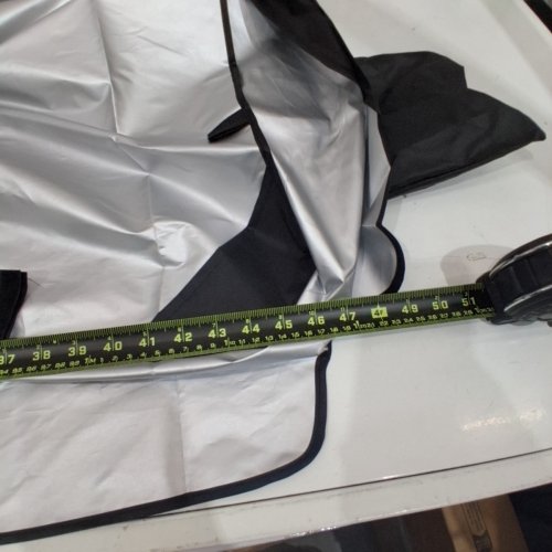 outside table PROTECTIVE COVER - 55" x 46" - BLACK / SILVER image 2
