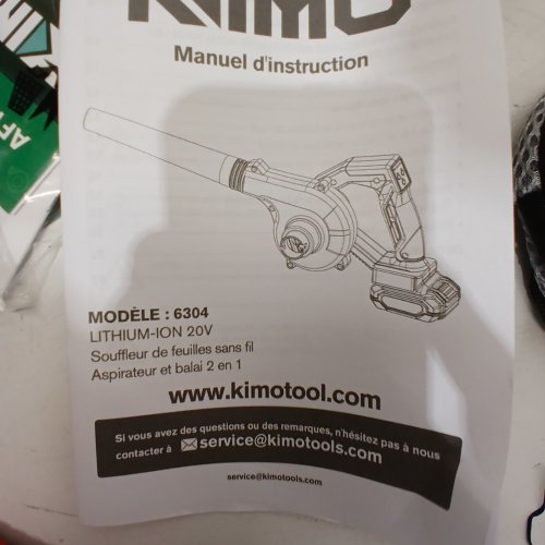KIMO CORDLESS 2-IN-1 LEAF BLOWER VACUUM - 20 V - GREEN (MODEL: 6304) image 5